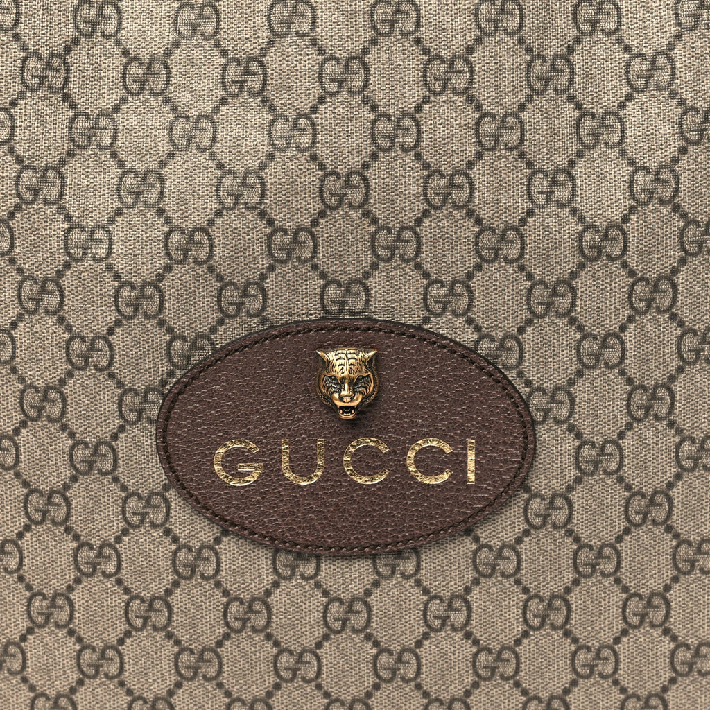 Gucci GG Supreme Monogram Neo Vintage Drawstring Backpack Beige New Acero Crop