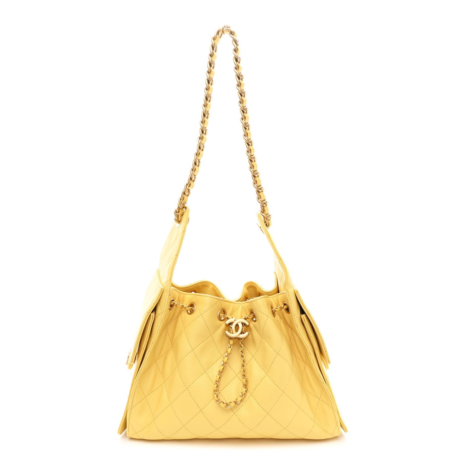 Chanel Caviar Quilted Small Chanel 25 Handbag Light Yellow