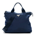 Prada Tessuto Nylon Saffiano Tote Cobalto