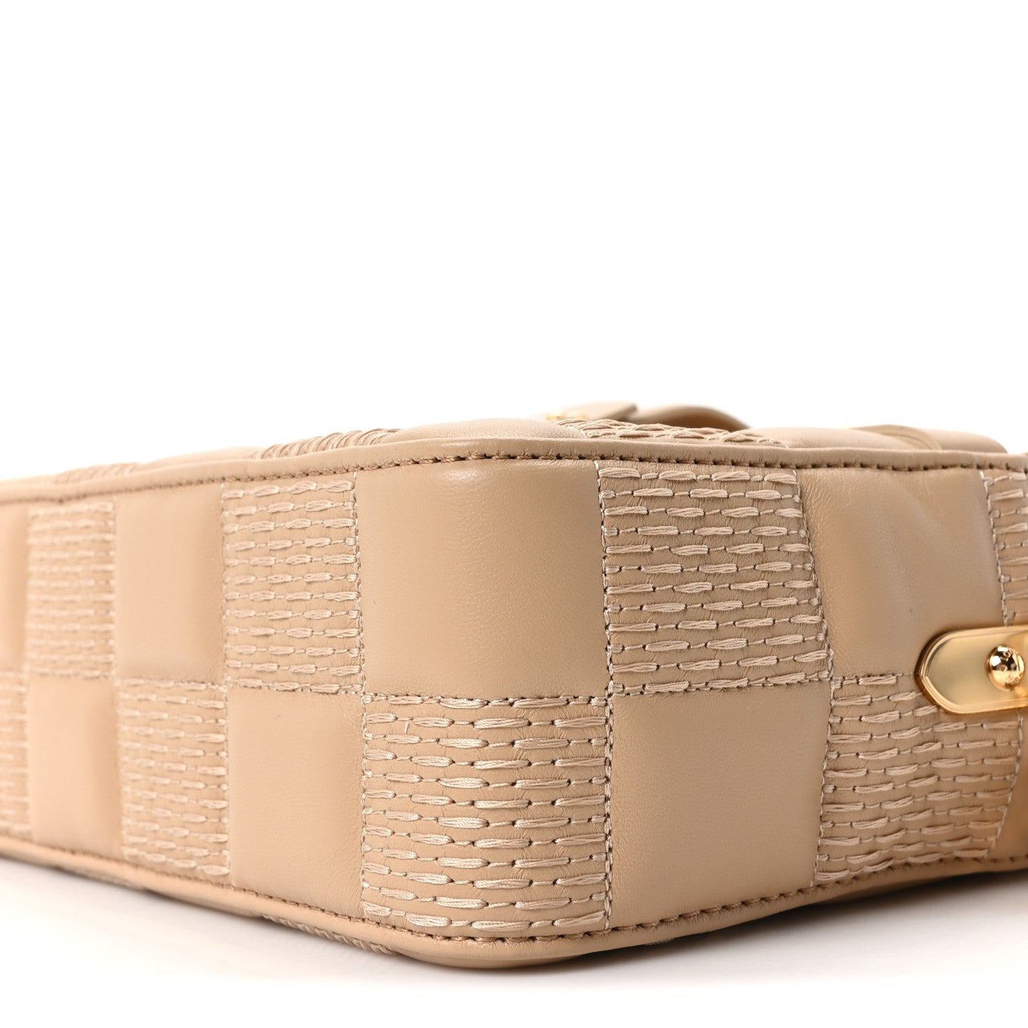 Louis Vuitton Lambskin Damier Quilt Troca MM Cashmere Beige