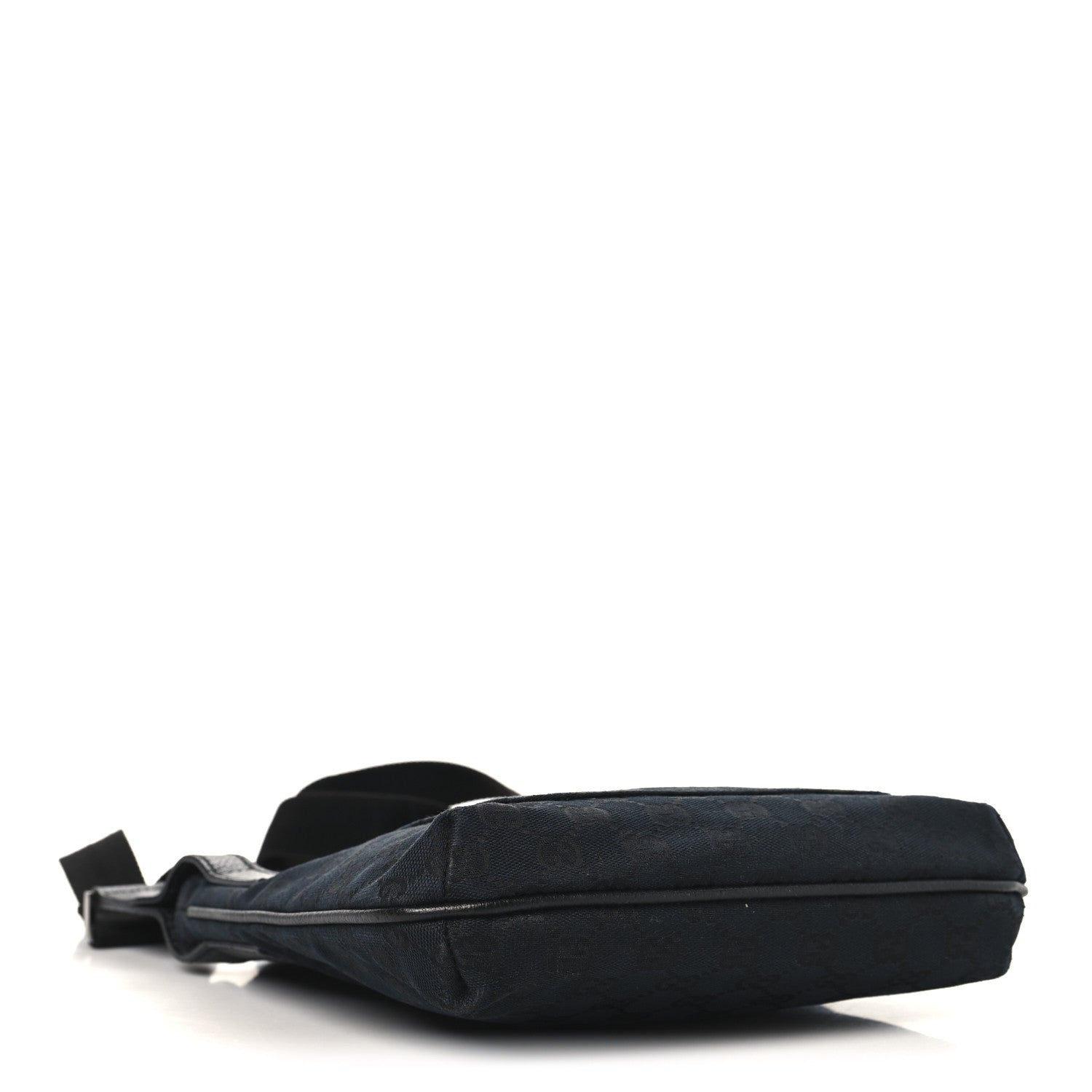 Gucci Monogram Flat Messenger Bag Black