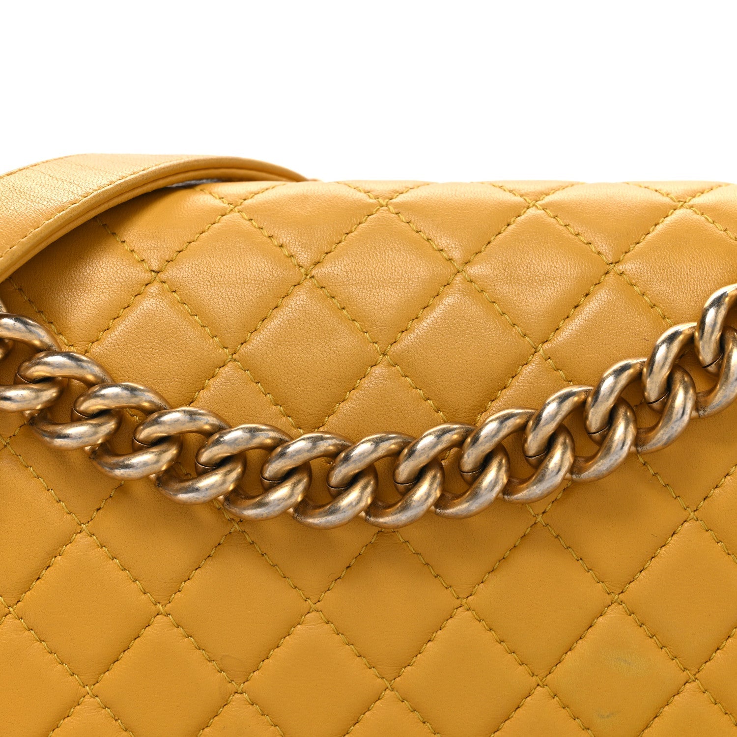 Chanel Lambskin Quilted Medium Boy Flap Yellow