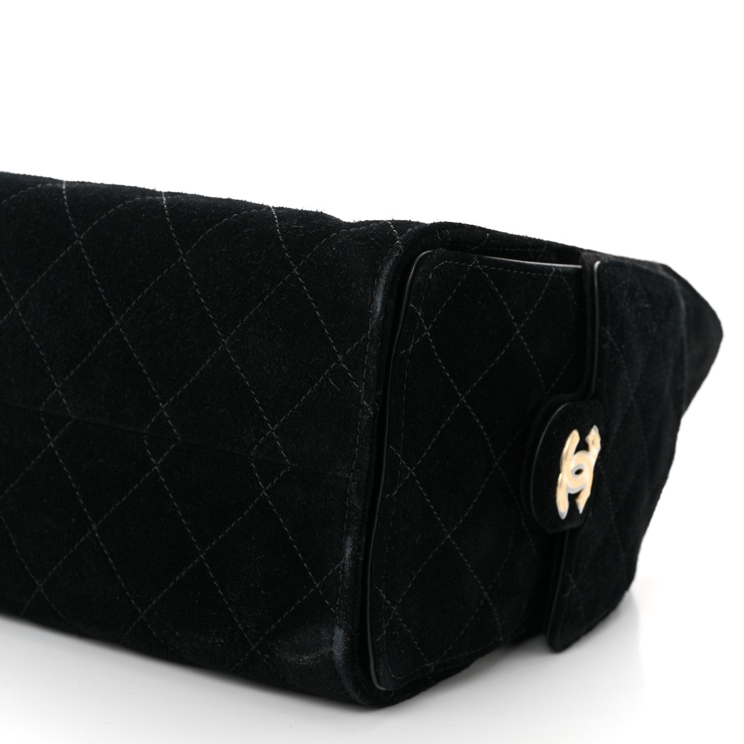 Chanel Suede Quilted Small Chanel 25 Handbag Black