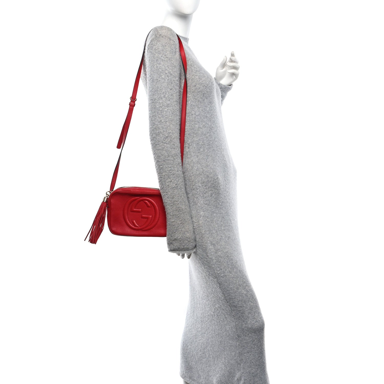 Gucci Pebbled Calfskin Small Soho Disco Bag Vibrant Red