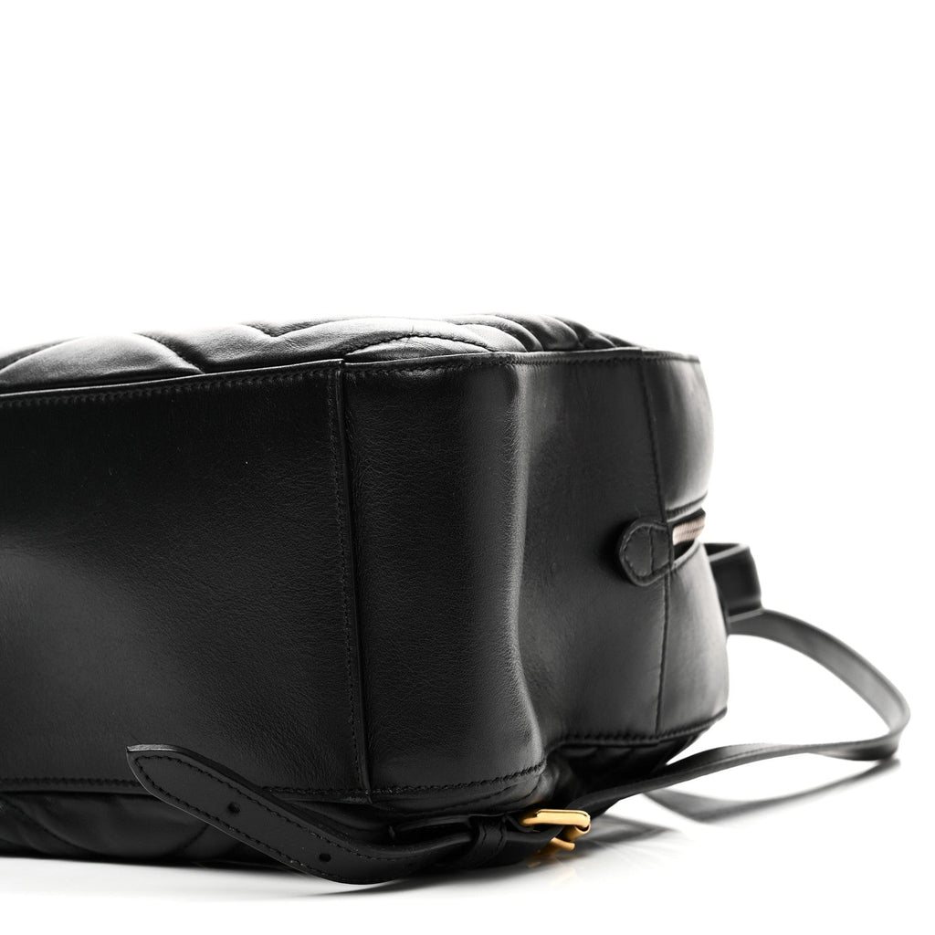 Gucci Calfskin Matelasse GG Marmont Dome Backpack Black