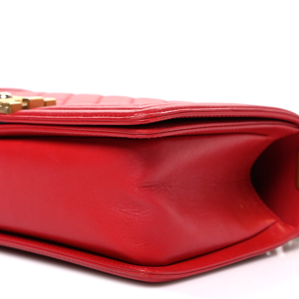Chanel Lambskin Quilted Medium Boy Flap Red