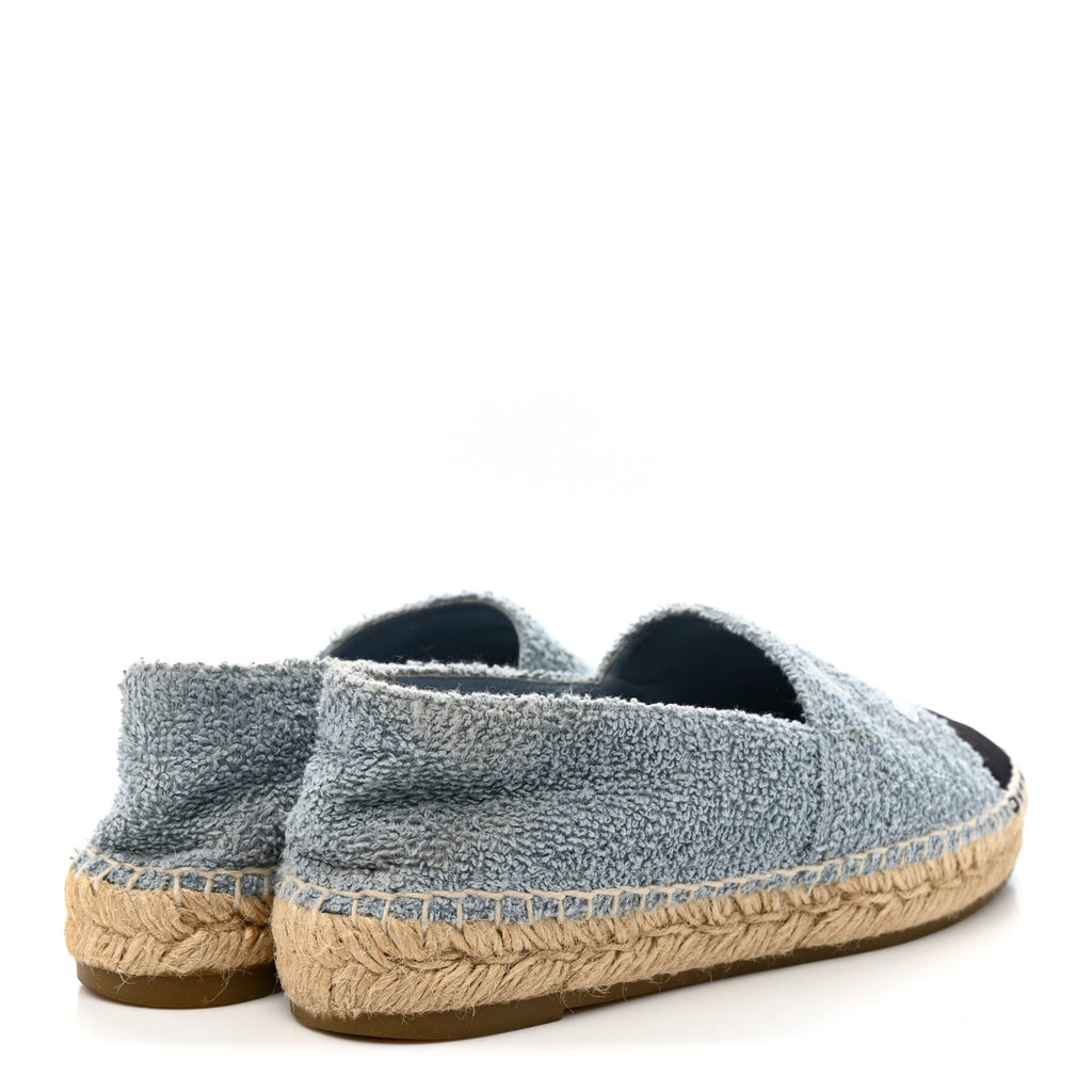 Fabric Grosgrain CC Espadrilles 38 Blue Light Gray Black