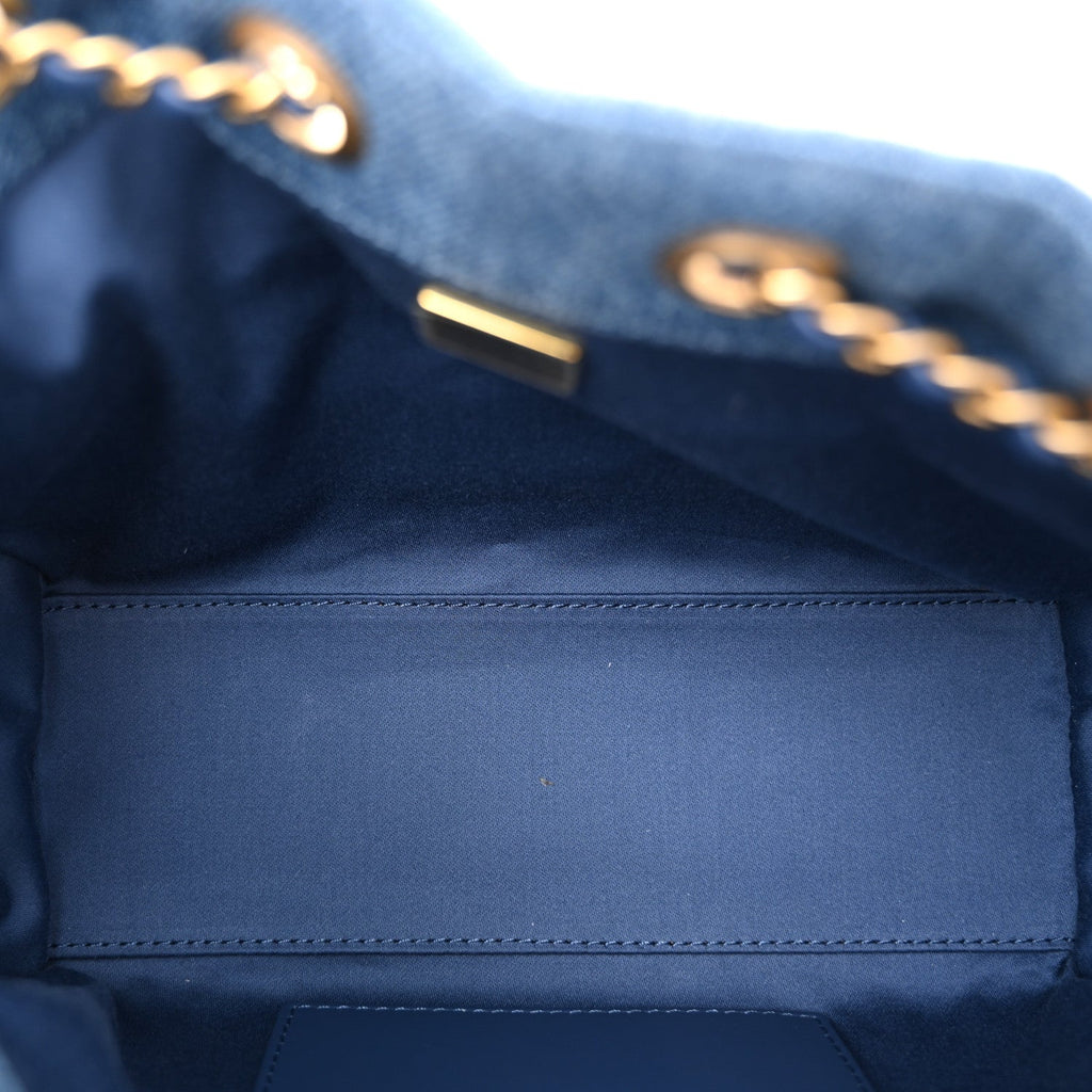 Chanel Washed Denim Quilted Mini Chanel 25 Handbag Blue