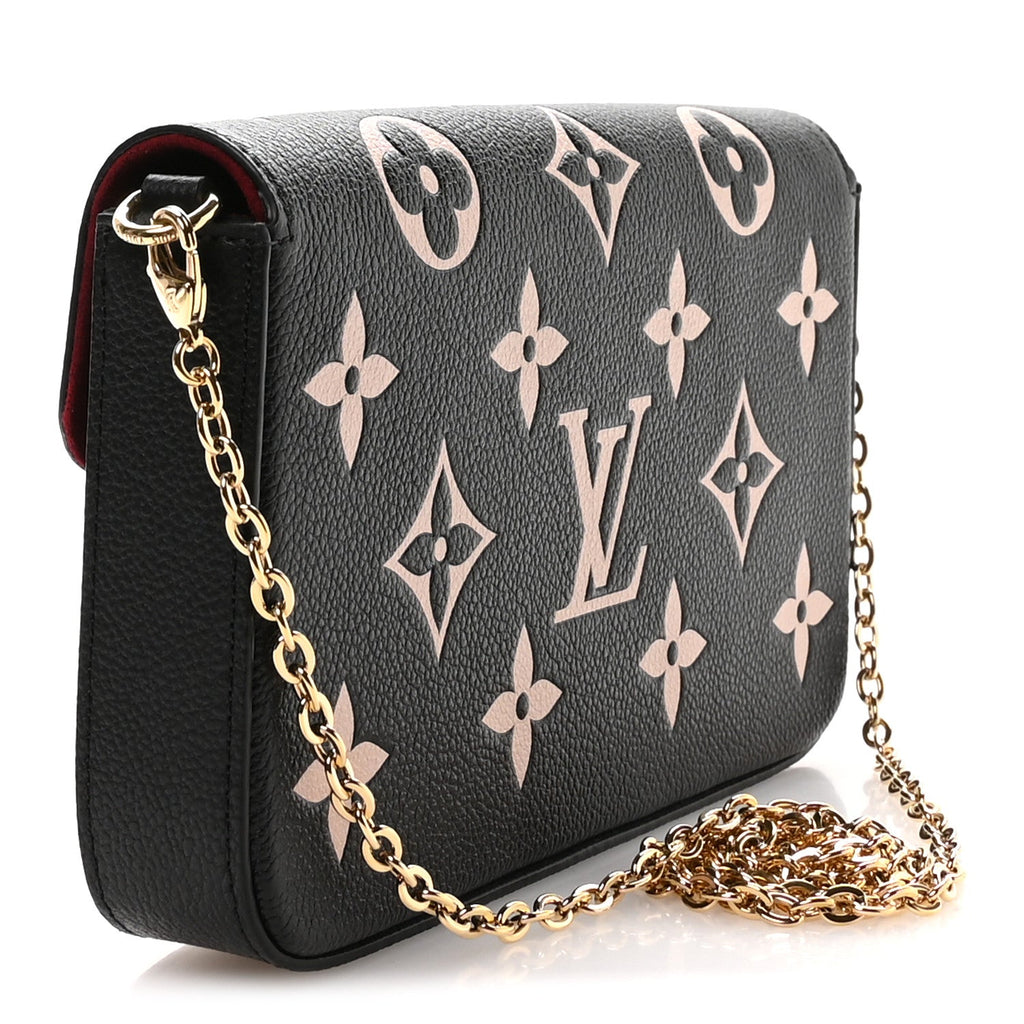 Louis Vuitton Empreinte Monogram Giant Felicie Pochette Black Beige
