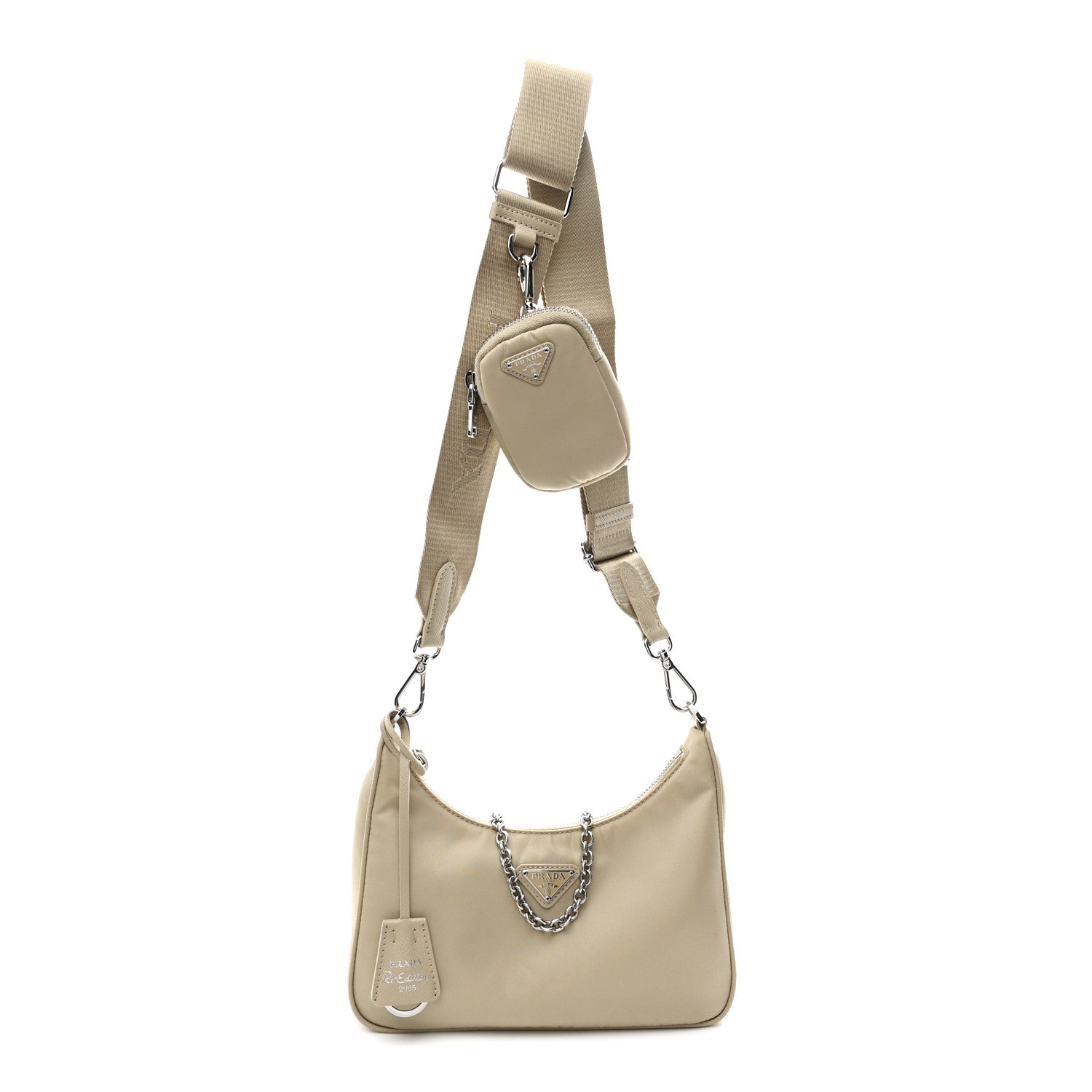 Prada Nylon Re-Edition 2005 Shoulder Bag Cammeo