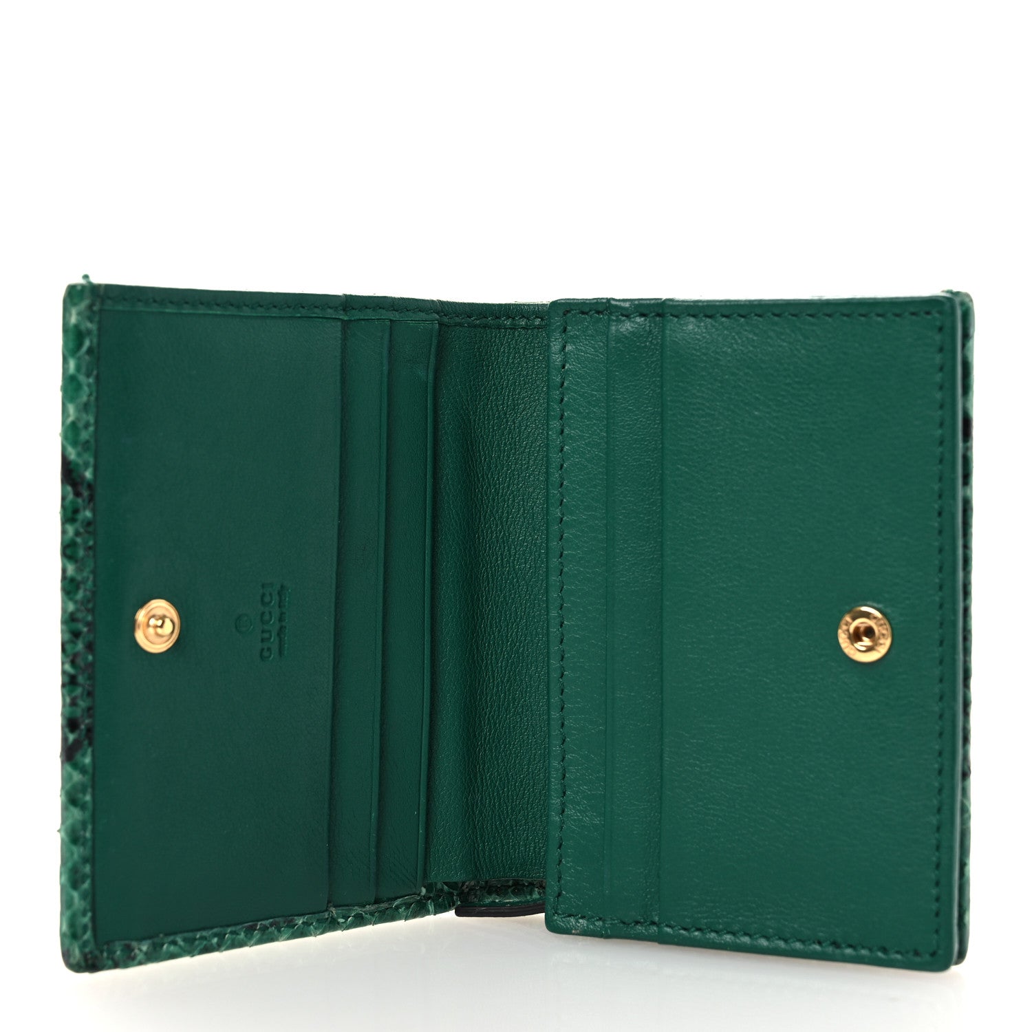 Gucci Snakeskin GG Marmont Card Case Green