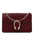Gucci Crinkled Patent Mini Dionysus Shoulder Bag Rosso Ancora Red