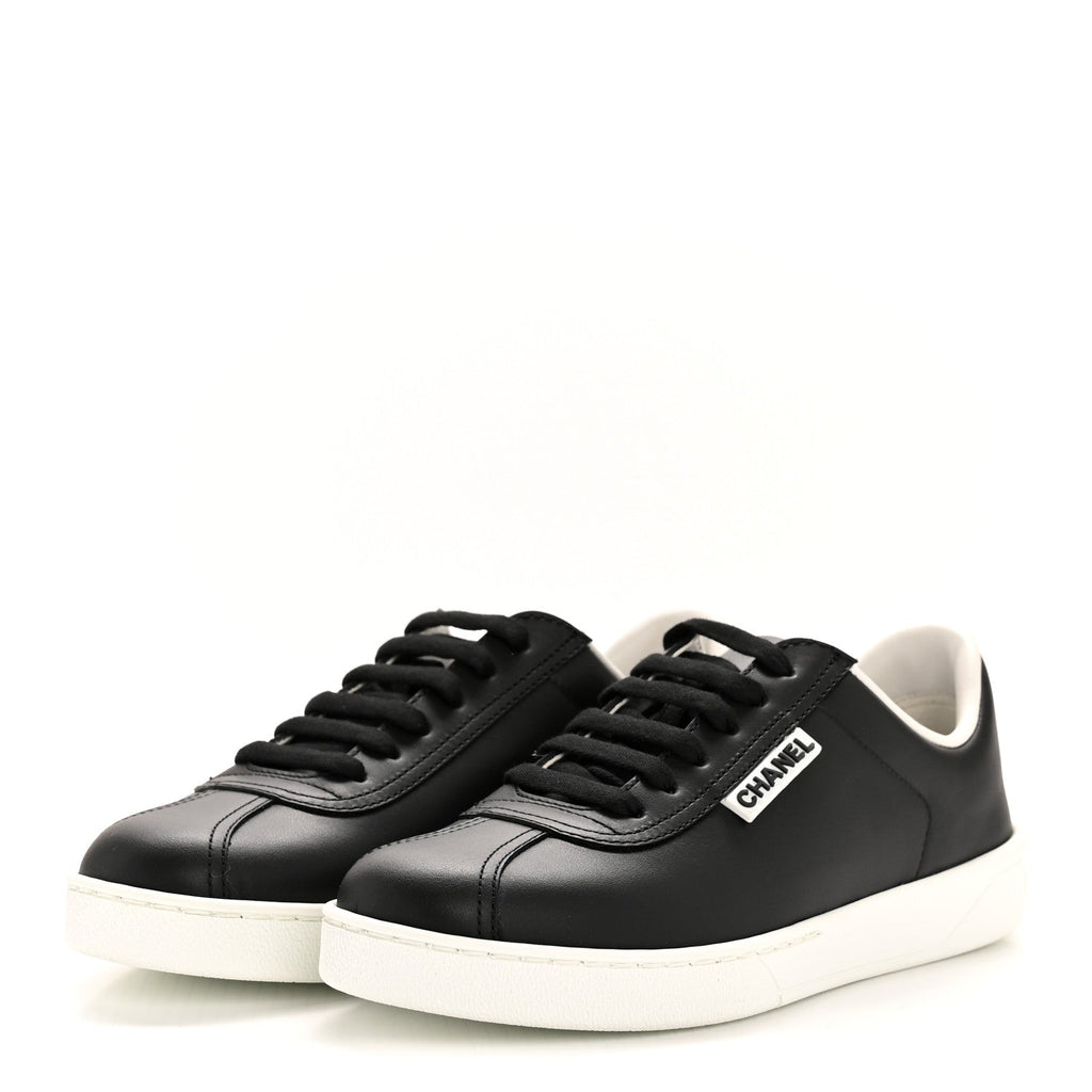Calfskin CC Womens Sneakers 35 Black