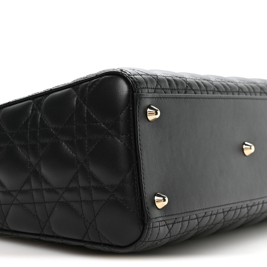 Christian Dior Lambskin Cannage Large Lady Dior Black