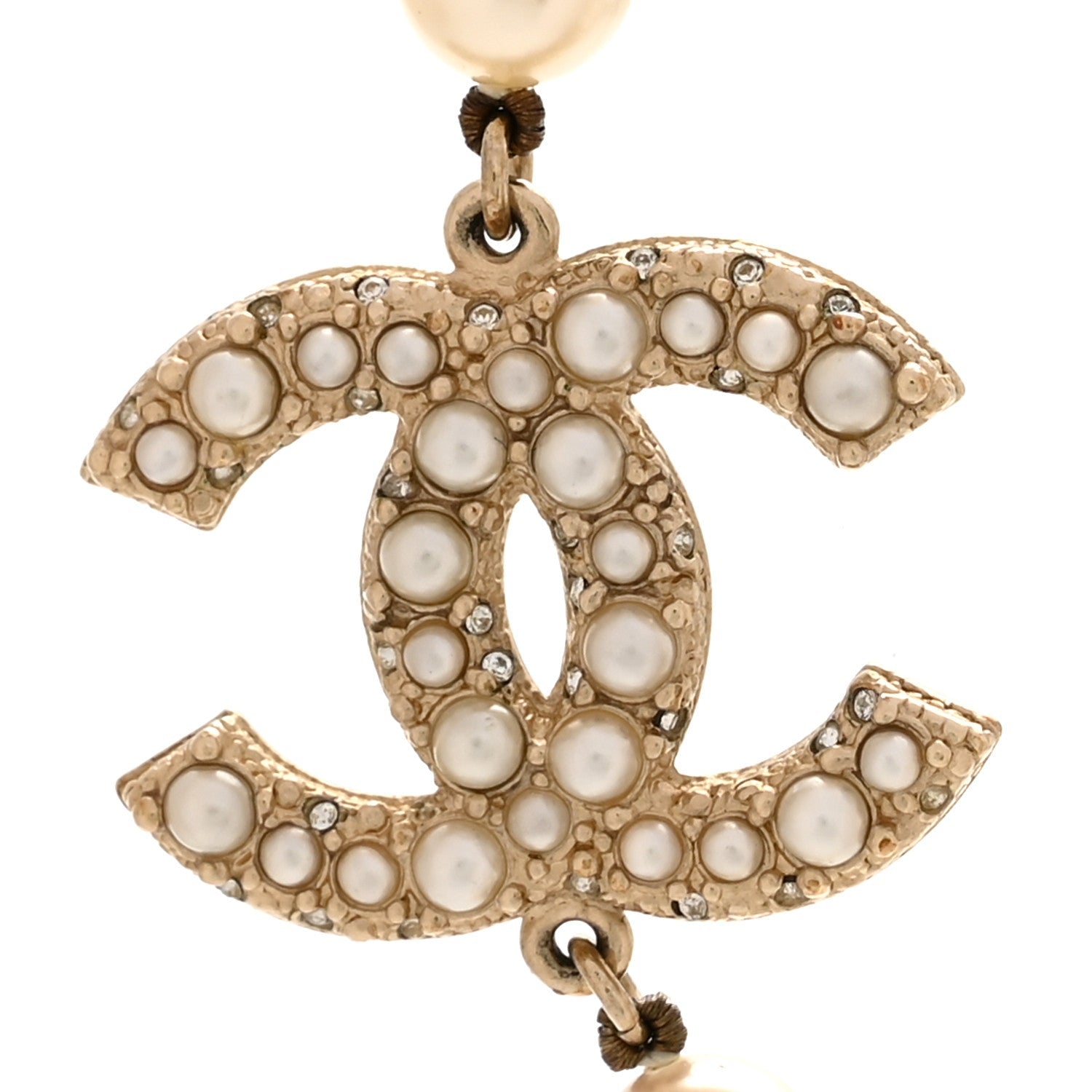 Pearl CC 100th Anniversary Necklace Light Gold