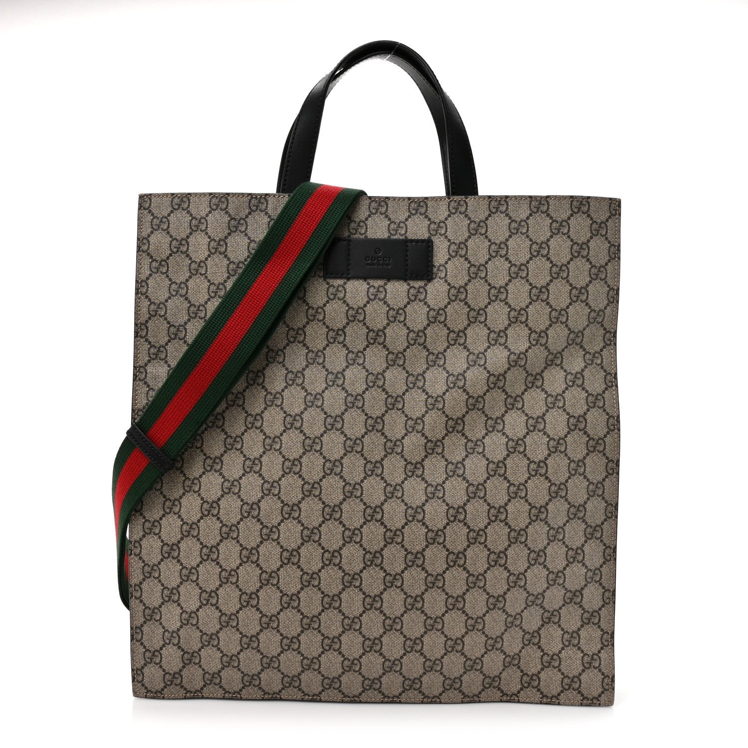 Gucci Soft GG Supreme Monogram Web Vertical Tote Black