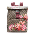 Gucci GG Supreme Monogram Blooms Medium Single Buckle Backpack Beige Multicolor Dry Rose