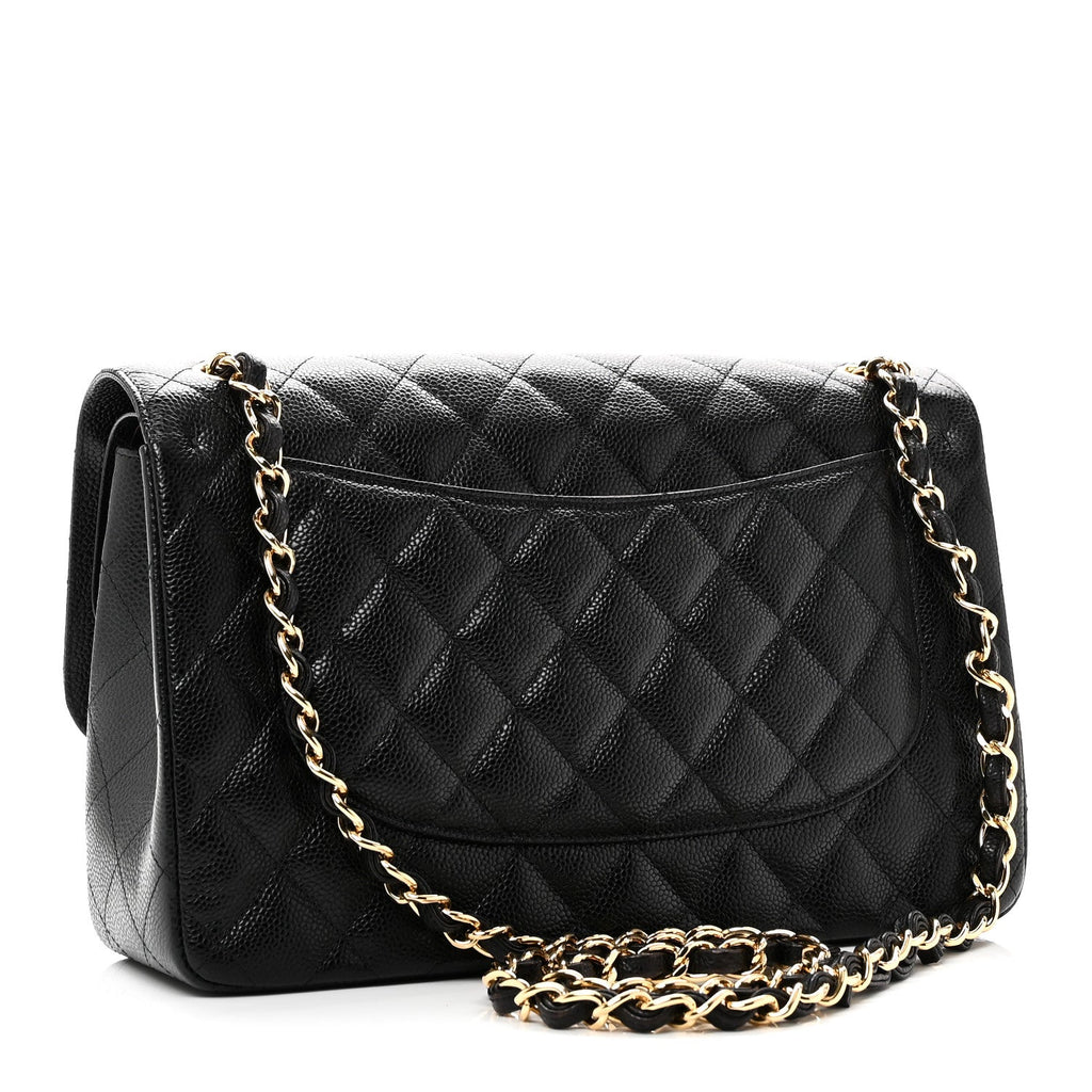 Chanel Caviar Quilted Jumbo Double Flap Black