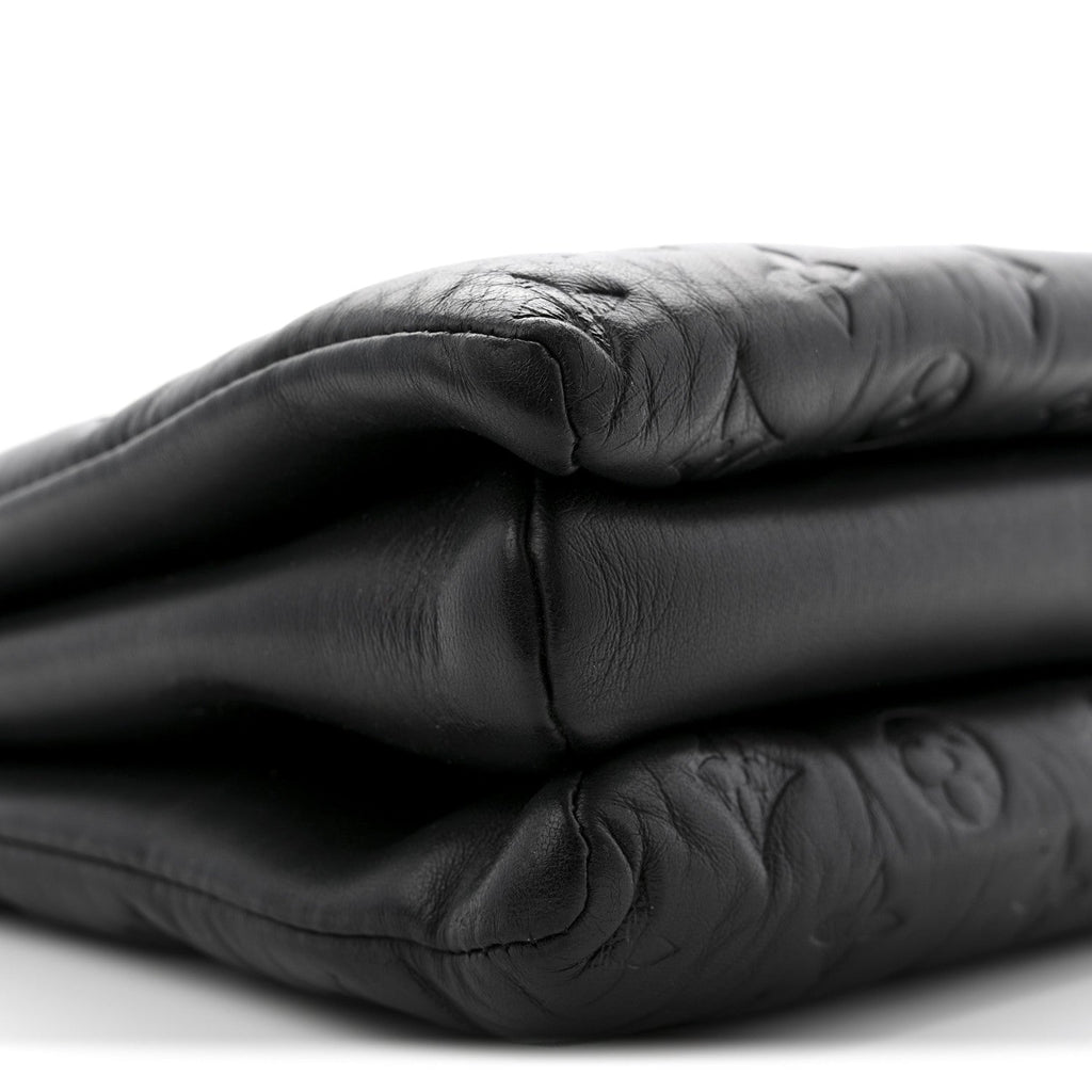 Louis Vuitton Lambskin Embossed Monogram Coussin MM Black