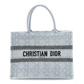 Christian Dior Raffia Cannage Medium Book Tote Blue