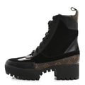 Louis Vuitton Suede Calfskin Monogram Laureate Platform Desert Boots 41 Black