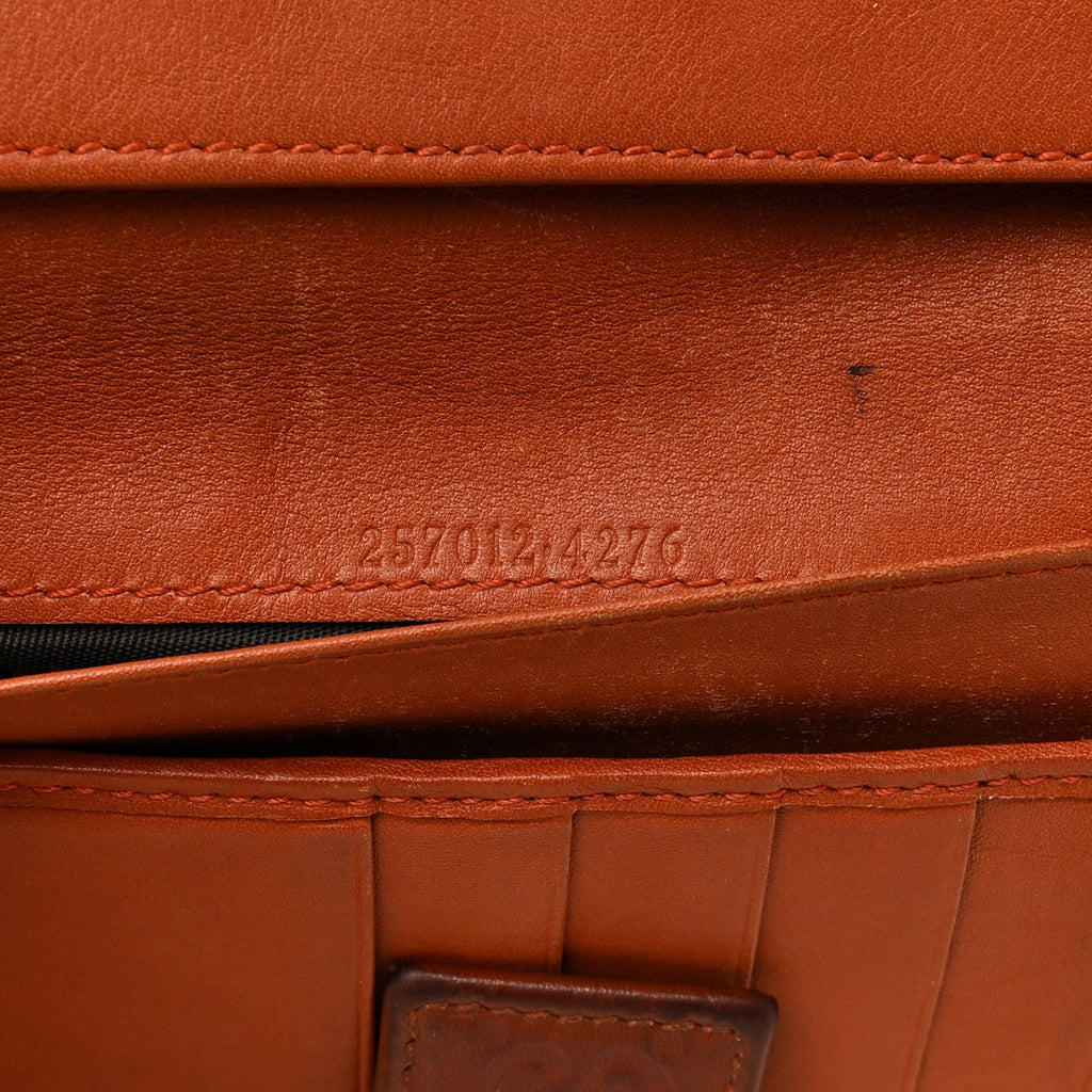 Gucci Guccissima Signature Dice Continental Wallet Orange