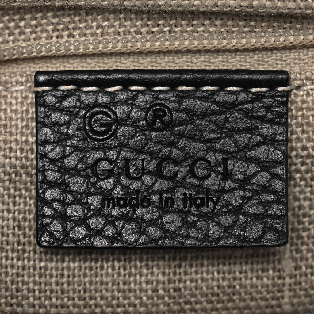 Gucci Dollar Calfskin Interlocking G Shoulder Bag Black