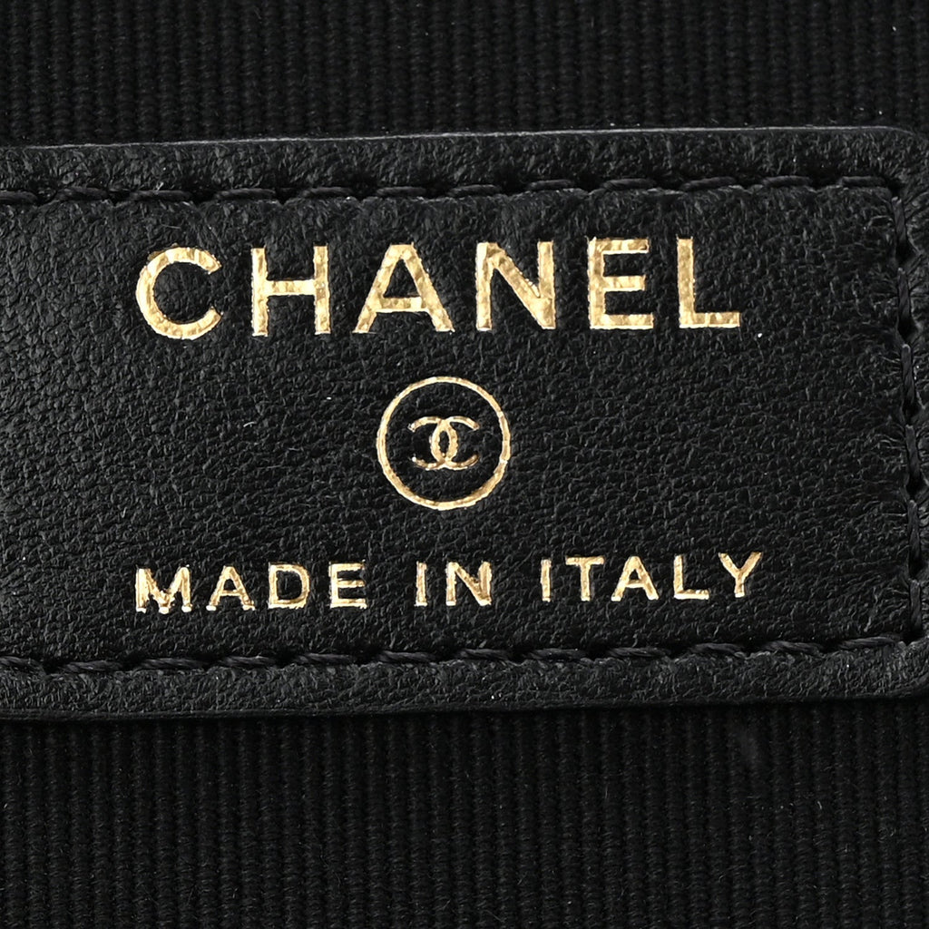 Chanel Lambskin Quilted Small Top Handle Vanity Case With Chain Black