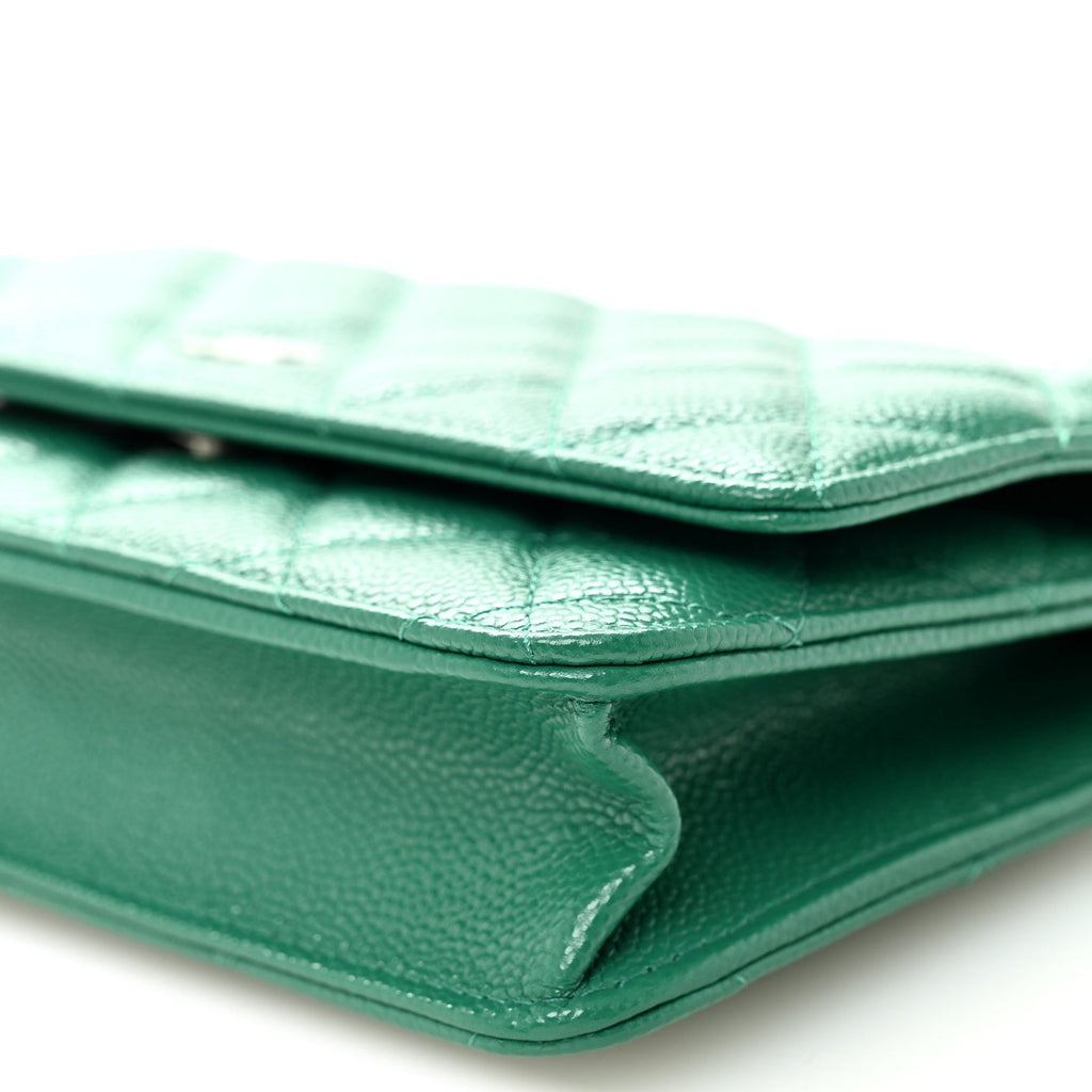 Chanel Caviar Quilted Wallet On Chain WOC Green