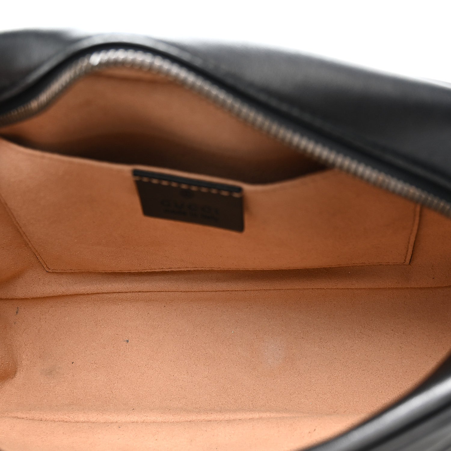 Gucci Calfskin Matelasse Small GG Marmont Chain Shoulder Bag Black