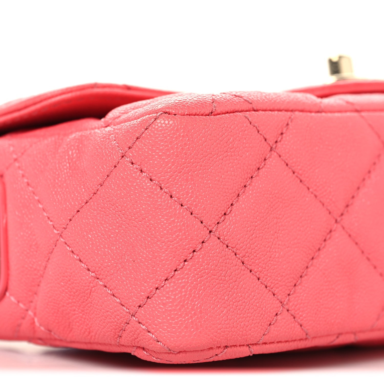 Chanel Iridescent Caviar Quilted Mini Flap With Thick Strap Pink Beige