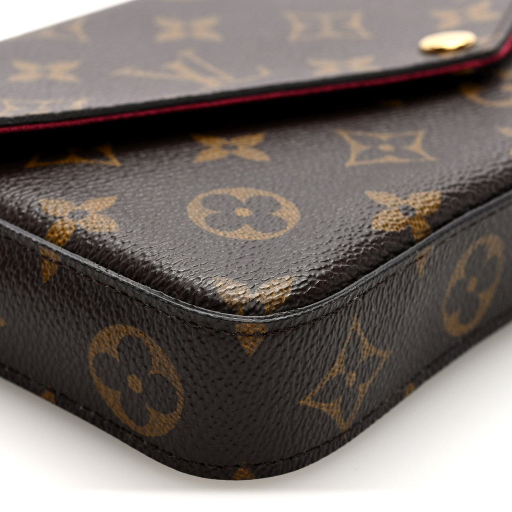 Louis Vuitton Monogram Pochette Felicie Chain Wallet Fuchsia