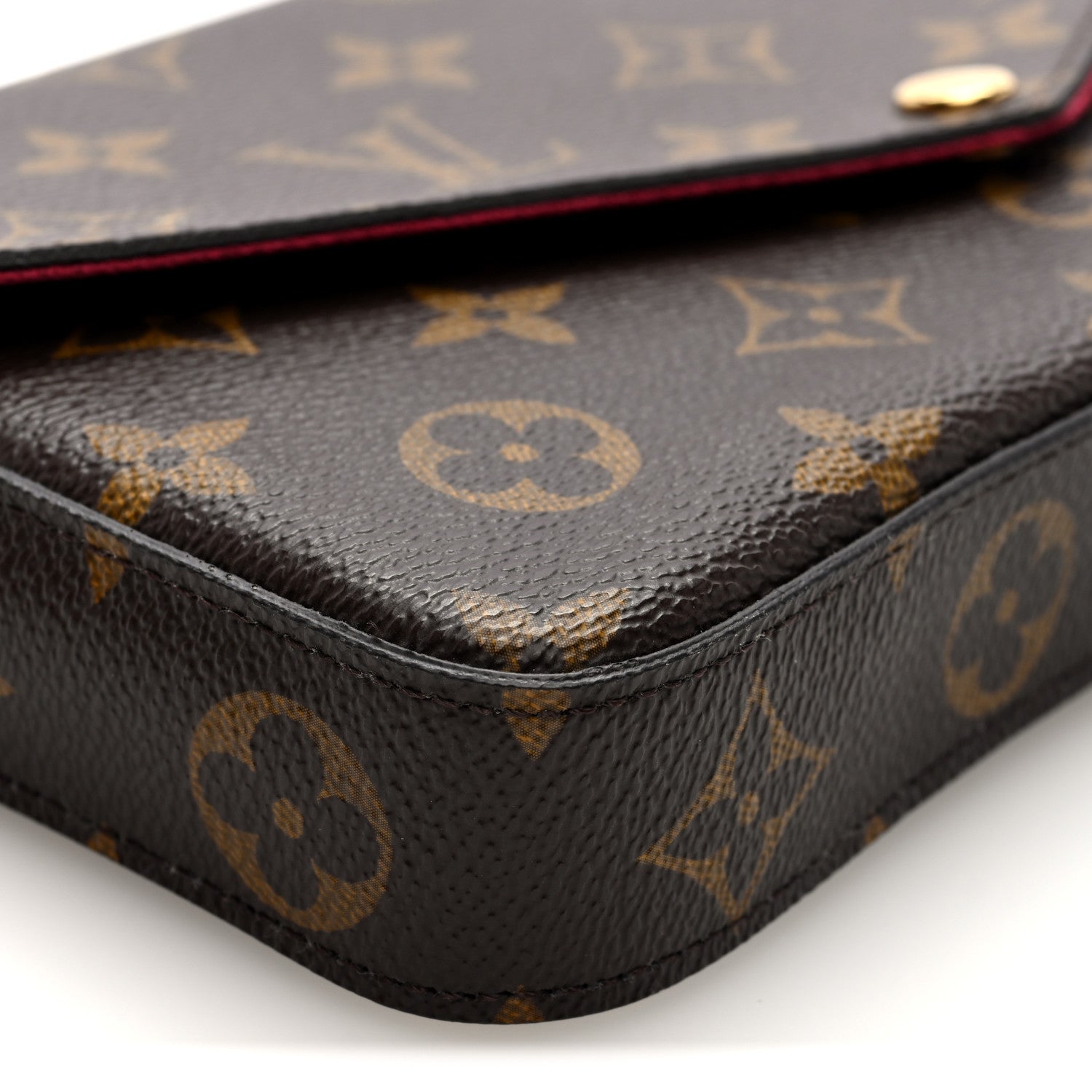 Louis Vuitton Monogram Pochette Felicie Chain Wallet Fuchsia