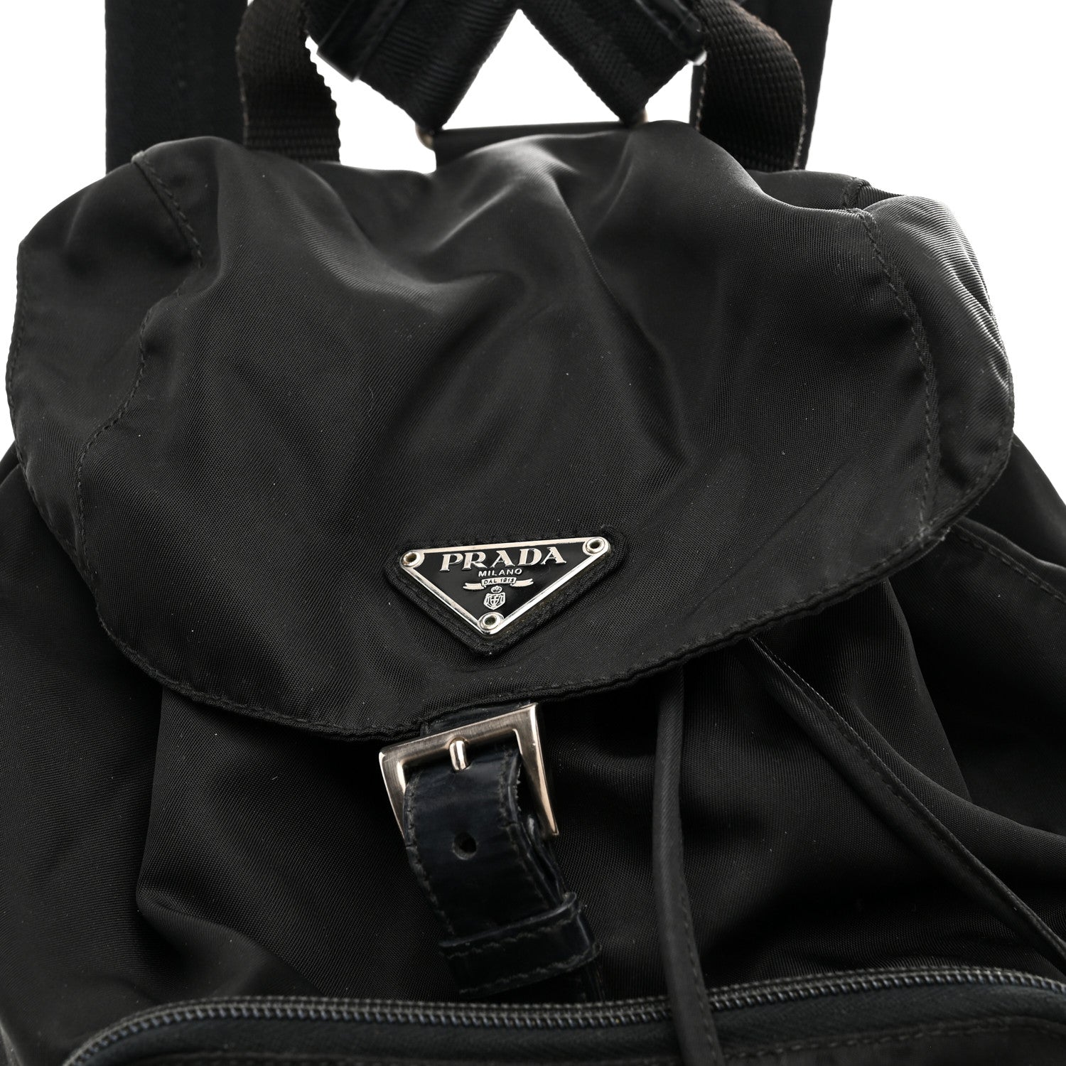 Prada Tessuto Nylon Vela Cinch Backpack Black