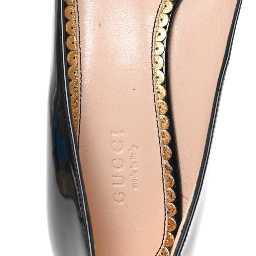Gucci Vernice Crystal Pearl Embellished Mary Jane Pumps  36 Black