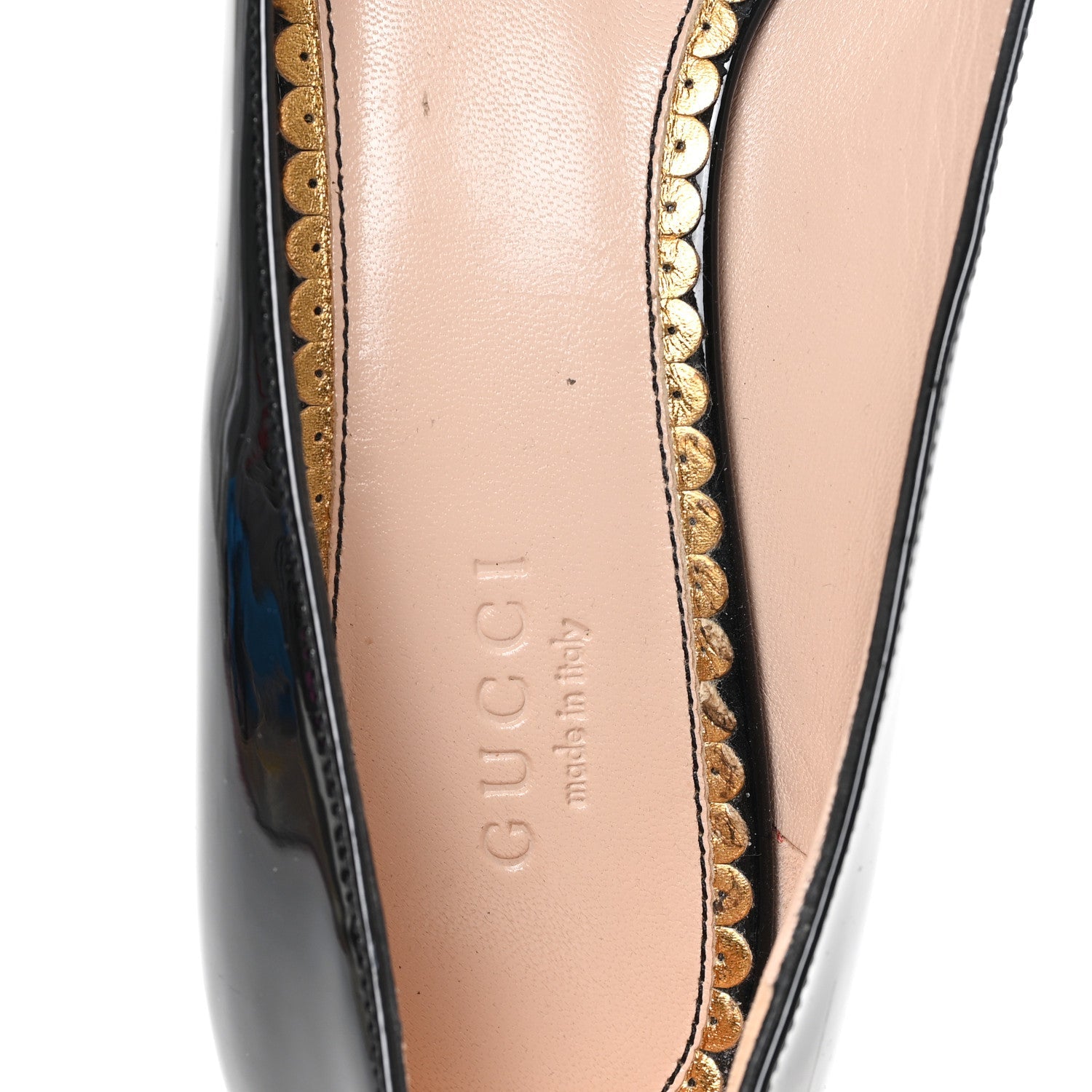 Gucci Vernice Crystal Pearl Embellished Mary Jane Pumps  36 Black