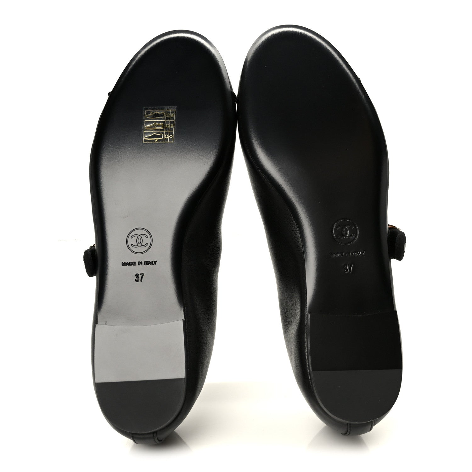Lambskin Mary Jane Flats 37 Black