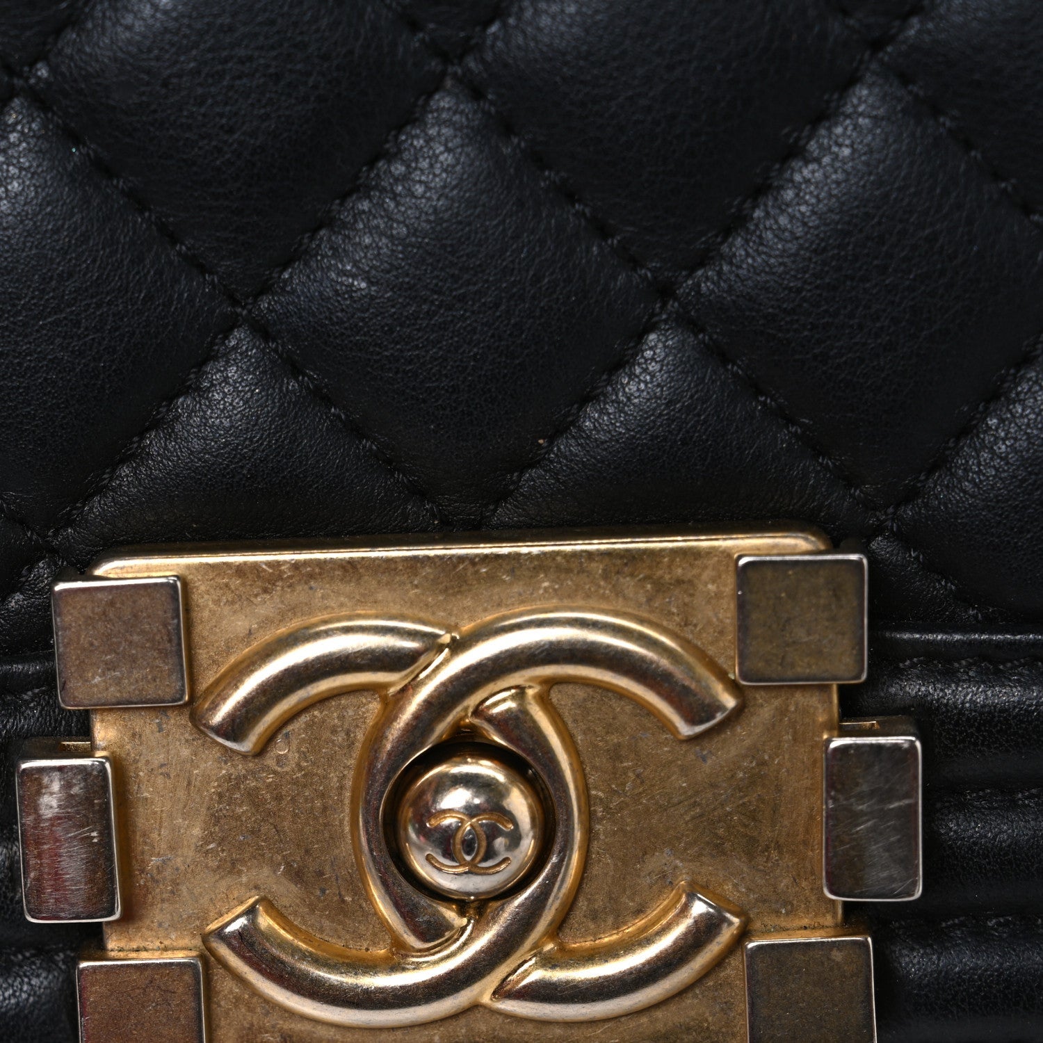 Chanel Lambskin Quilted Medium Boy Flap Black