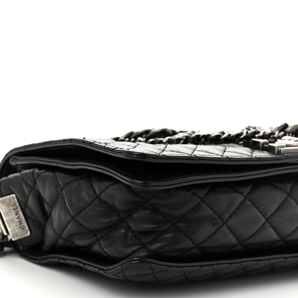 Chanel Calfskin Enchained New Medium Boy Flap Black