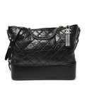 Chanel Aged Calfskin Quilted Large Gabrielle Hobo  Black
