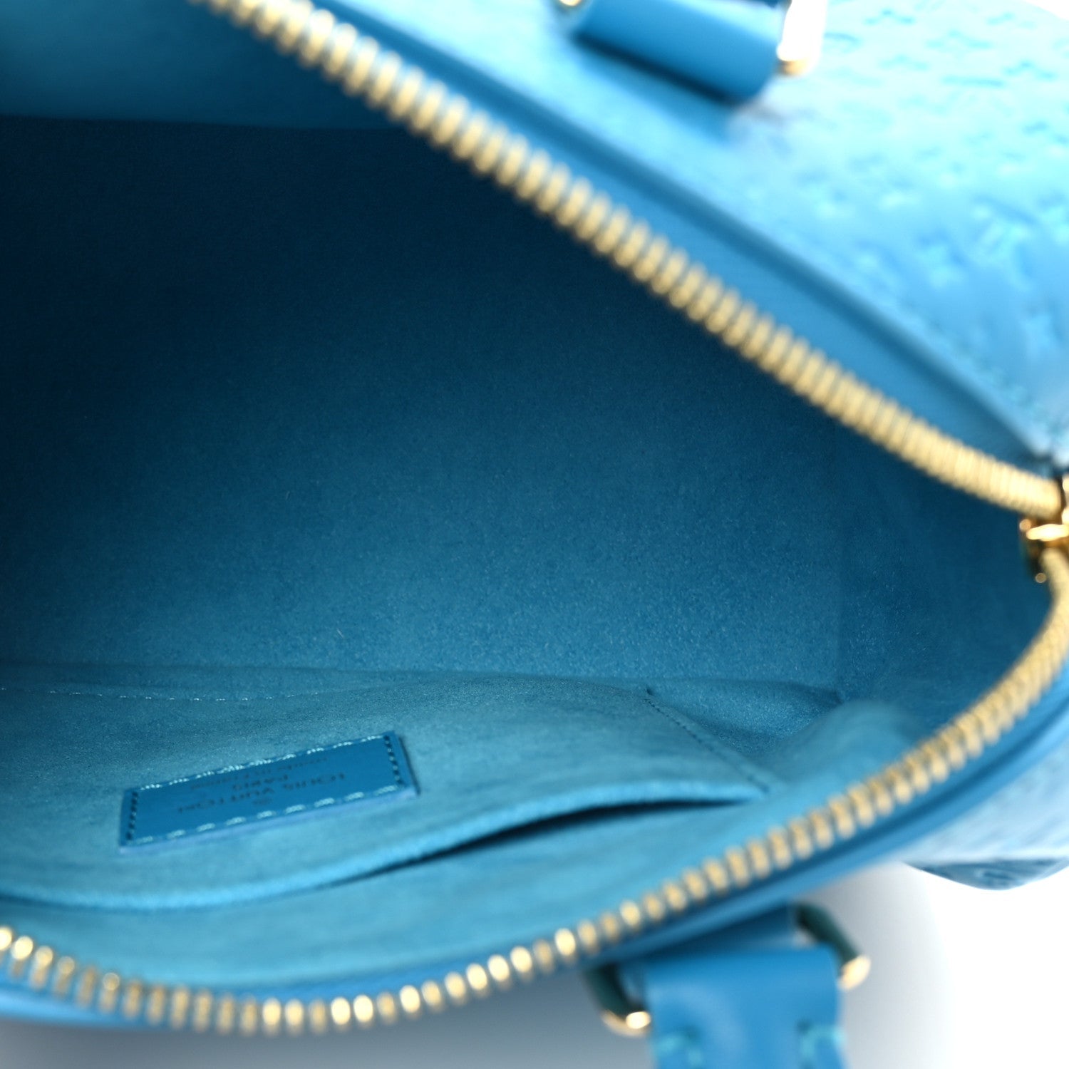 Louis Vuitton Calfskin Nanogram Embossed Speedy Bandouliere 20 Blue