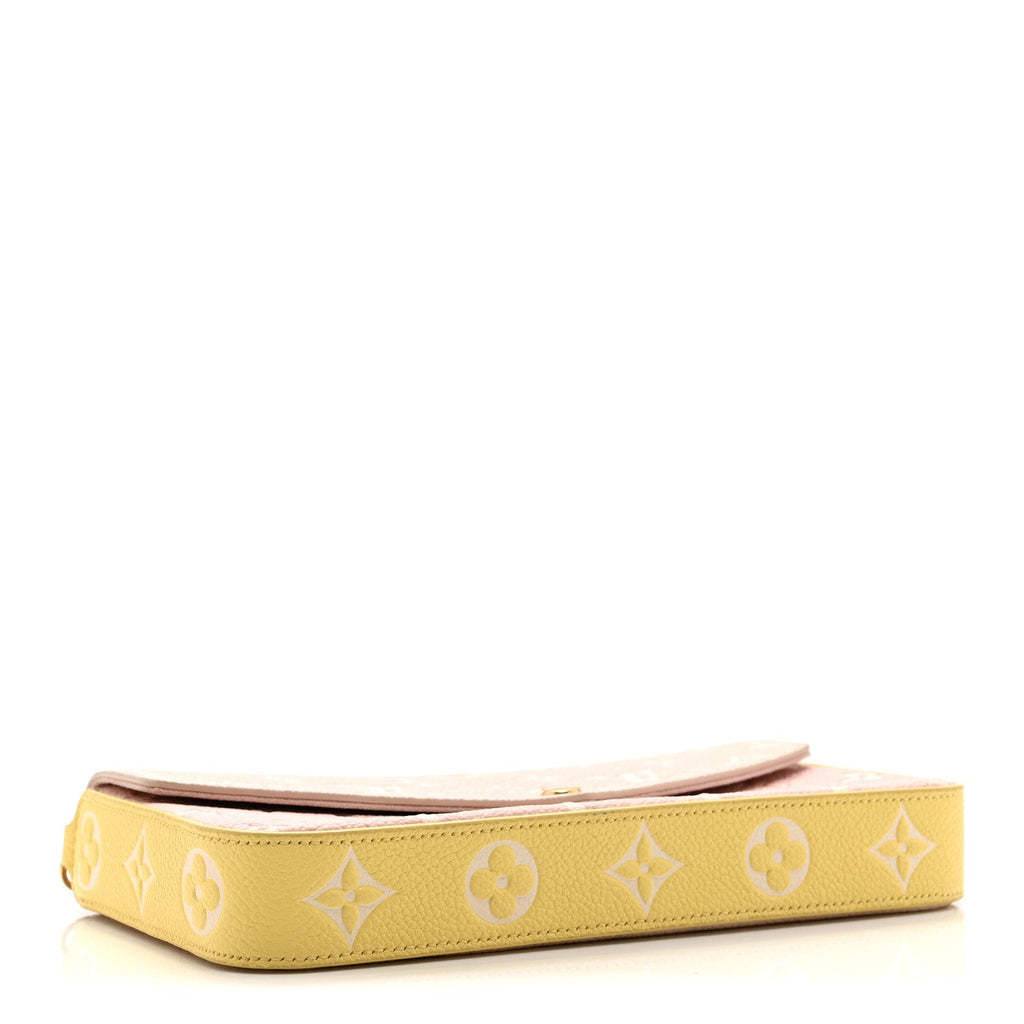 Louis Vuitton Empreinte Spring in the City Felicie Pochette Chain Wallet Pink Beige Yellow