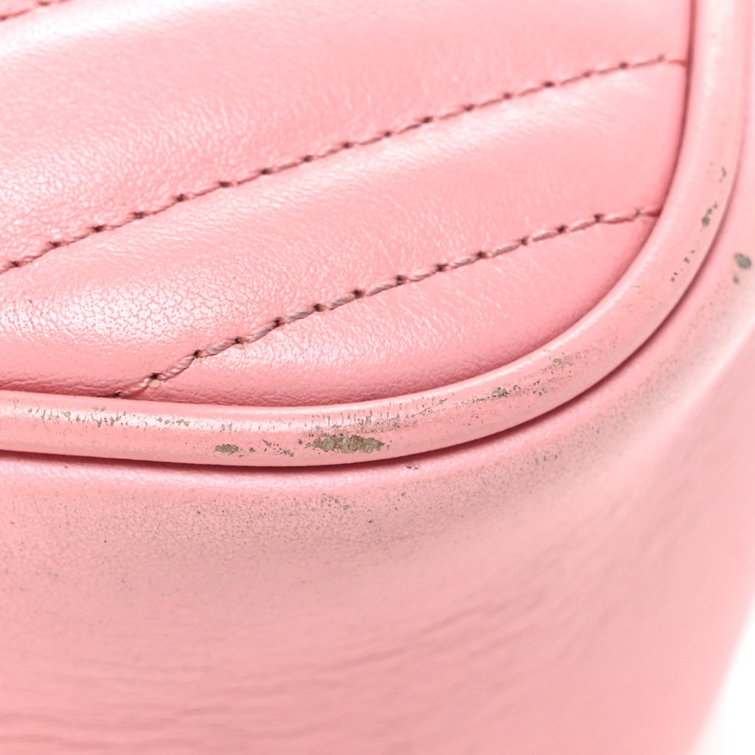 Gucci Calfskin Matelasse Small GG Marmont Chain Shoulder Bag Wild Rose