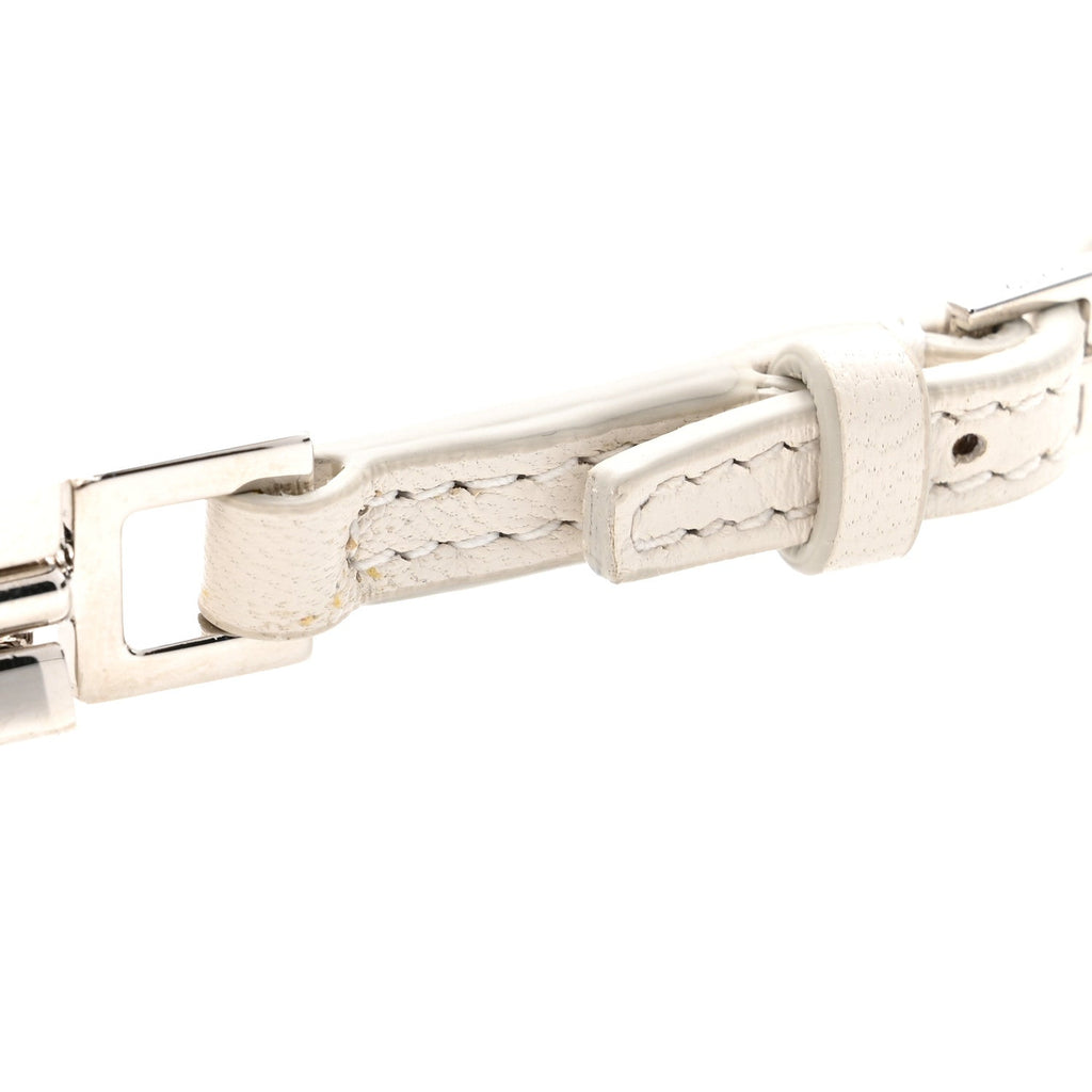 Gucci Calfskin Horsebit Slim Shoulder Bag White