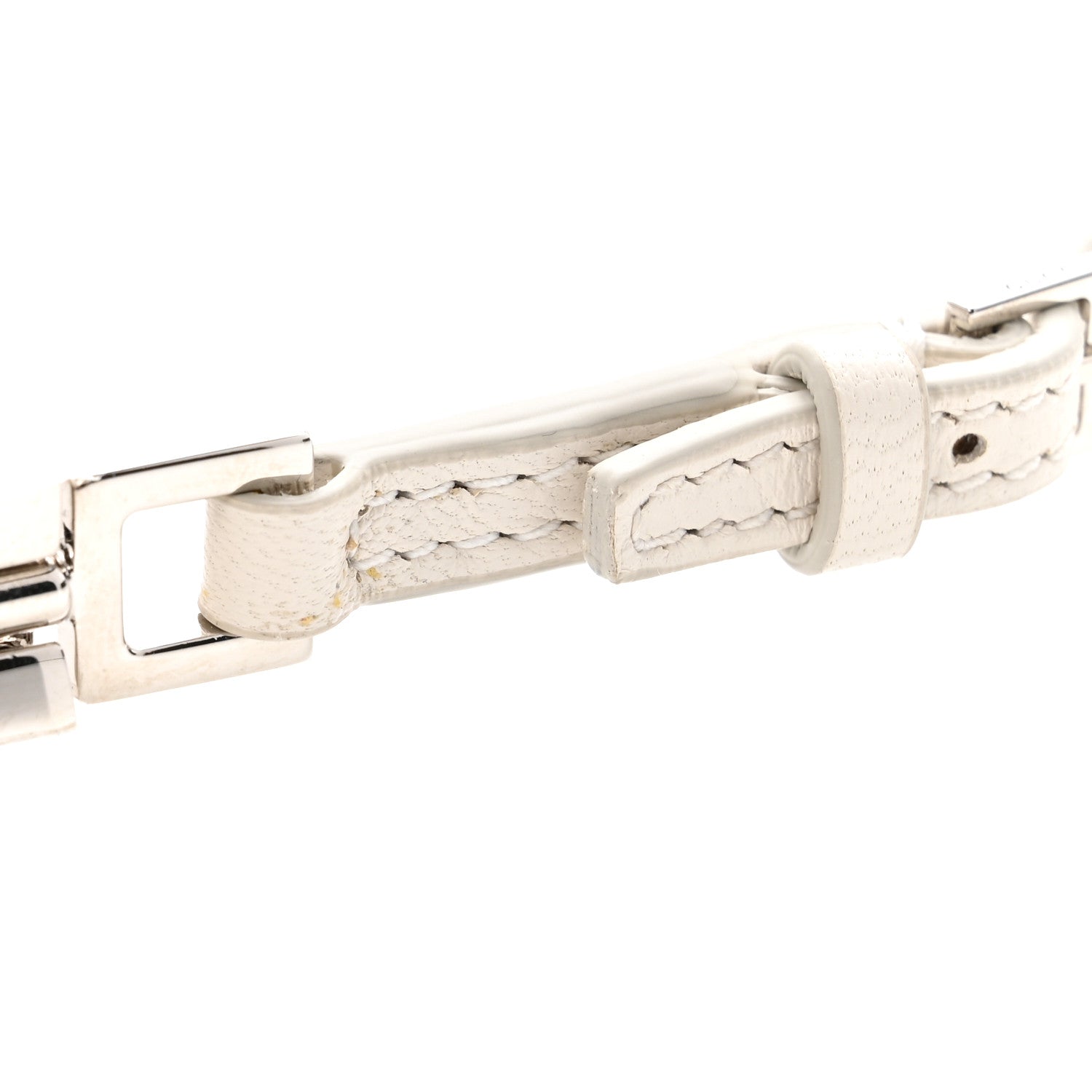 Gucci Calfskin Horsebit Slim Shoulder Bag White