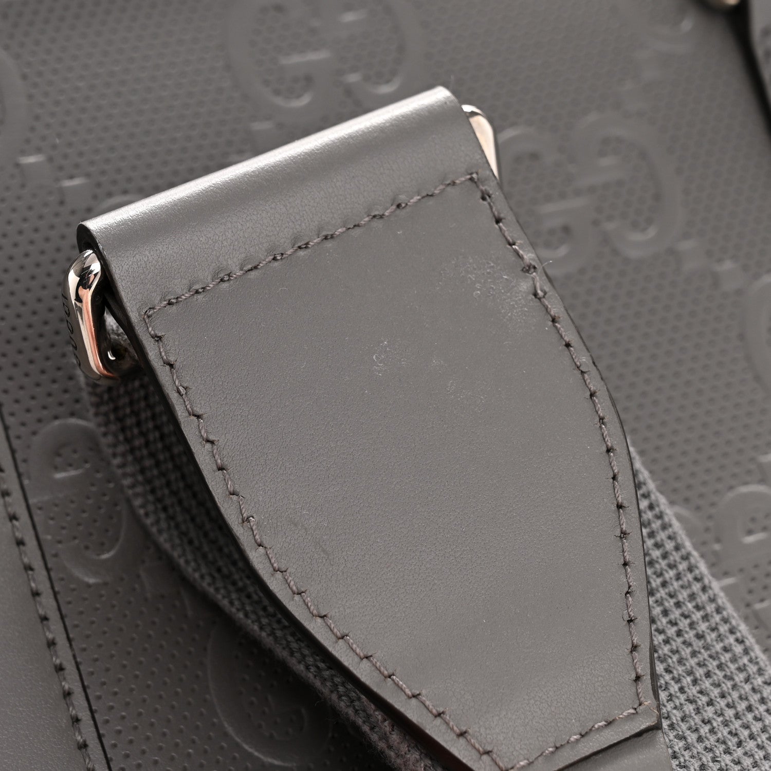 Gucci Calfskin GG Tennis Embossed Duffle Bag Grey