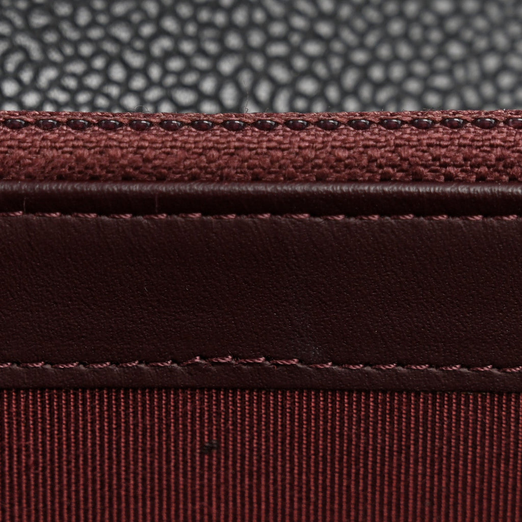 Caviar Quilted Large Gusset Flap Wallet Black