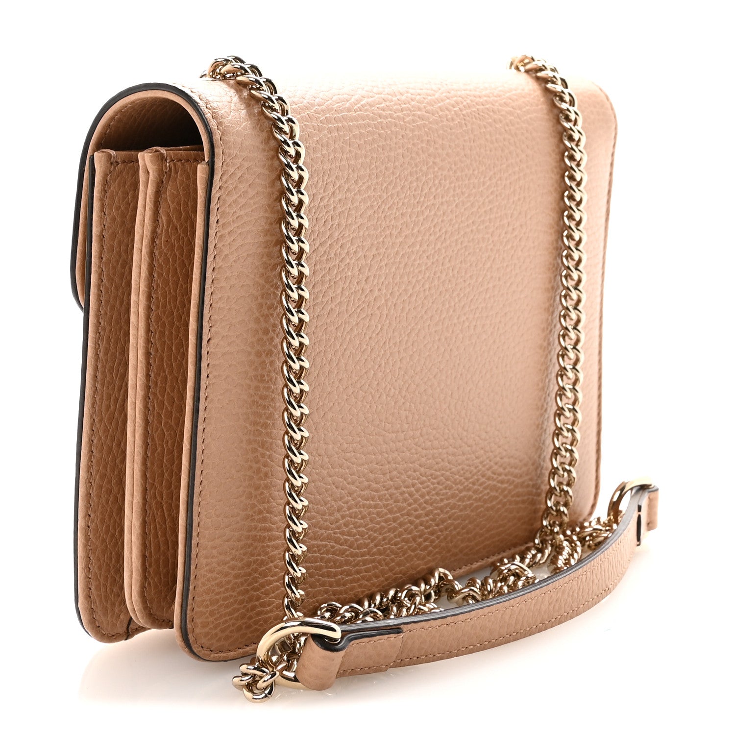 Gucci Dollar Calfskin Small Interlocking G Shoulder Bag Camelia