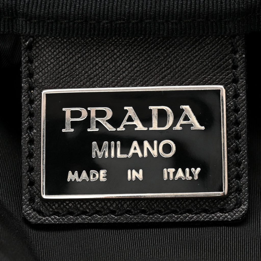 Prada Tessuto Nylon Saffiano Carry On Travel Bag Black