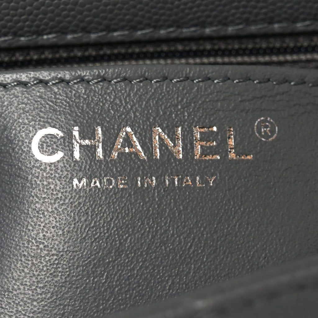 Chanel Caviar Quilted Mini Rectangular Flap Grey